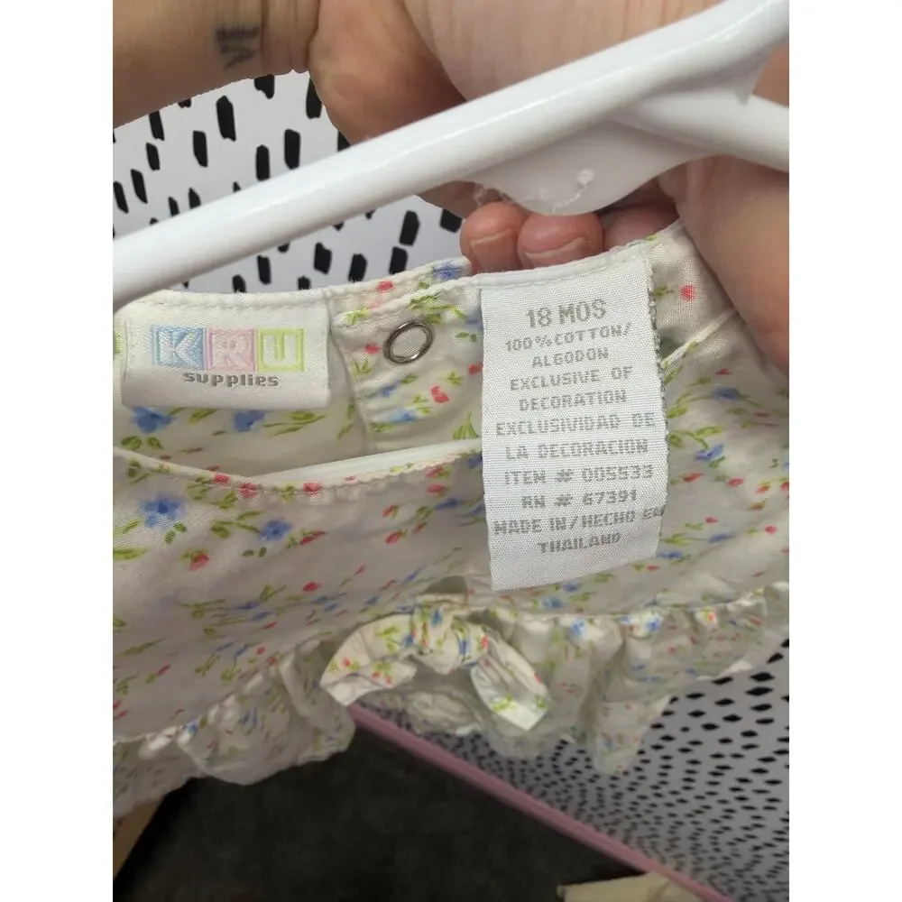 Y2K Girls KRU dress and attached Bloomers Butterflies Outfit clothes 18 months